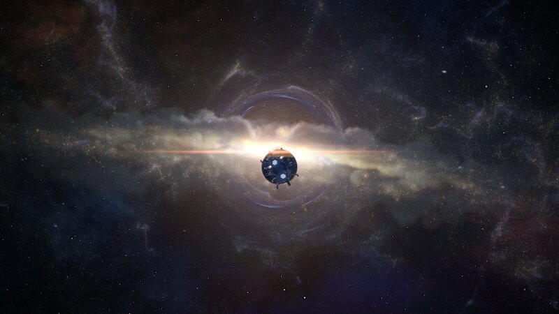 Sonde steuert auf ein schwarzes Loch zu. – Bild: Copyright: Discovery Communications, Inc. For Show Promotion Only