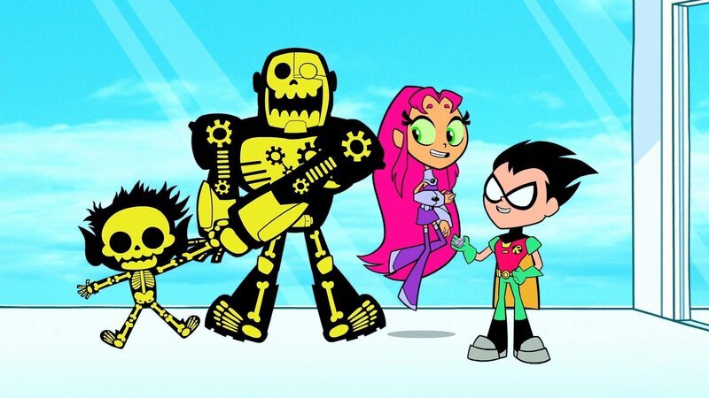 v.li.: Beast Boy, Cyborg, Starfire, Robin – Bild: Warner Bros. Entertainment Inc.