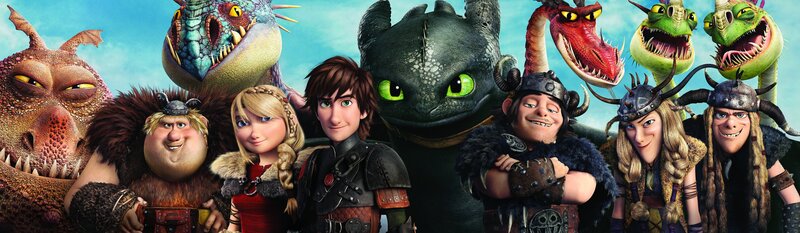 DRACHENZÄHMEN LEICHT GEMACHT 2 – Artwork – Hicks (4.v.l. vorne) und sein Drache Ohnezahn (M.) müssen verhindern, dass der skrupellose Drago Blutfaust die Wikingerinsel Berk angreift. Kann er auf die Hilfe von Fischbein (2.v.l. vorne), Astrid (3.v.l. vorne), Rotzbakke (3.v.r. vorne), Taffnuss (r. vorne) und Raffnuss (2.v.r. vorne) zählen? – Bild: DreamWorks Animation, L.L.C.