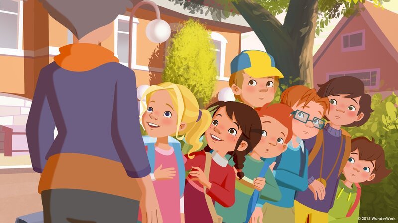Die Kinder aus dem Möwenweg lernen ihre neue Lehrerin kennen. – Bild: ZDF/​WunderWerk