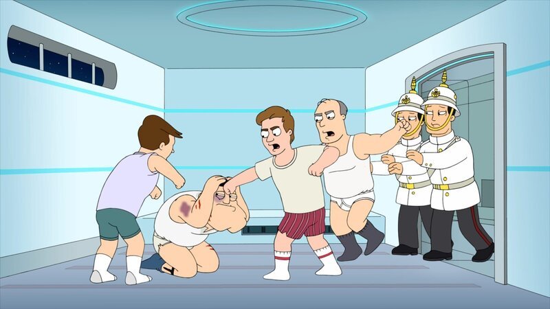 Jackson (l.), Stan (2.v.l.), Hooper (3.v.l.), Dick (3.v.r.) – Bild: ViacomCBS