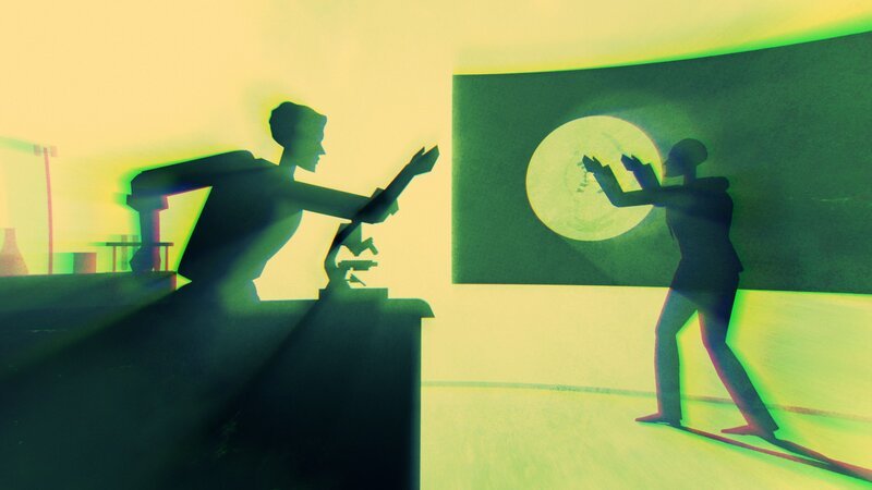 Grafische Darstellung eines Gesprächs zwischen zwei Männern – Bild: THE HISTORY CHANNEL