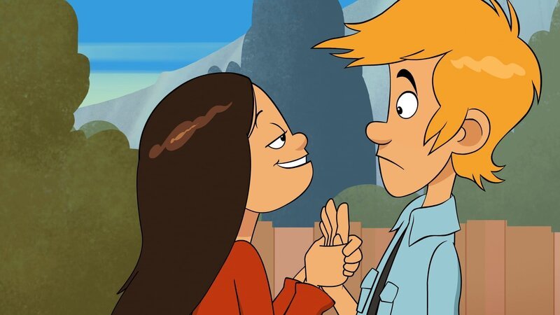 Wendy sieht Max zärtlich an, doch der will eigentlich nur etwas mit seinem Handy machen. – Bild: NDR/​Bamboo Production/​Samka