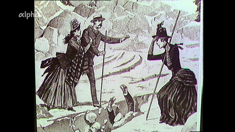 1869 wurde in München der Deutsche Alpenverein gegründet. Zum 100-jährigen Jubiläum drehte die „Münchner Abendschau“ diese Dokumentation, die alle Facetten des Alpinismus vorstellt – Ausrüstung inklusive. Das Schwarzweißporträt steht auch den Bergen mit ihren Schneegipfeln ganz ausgezeichnet zu Gesicht und unterstreicht ihre Erhabenheit. – Bild: BR