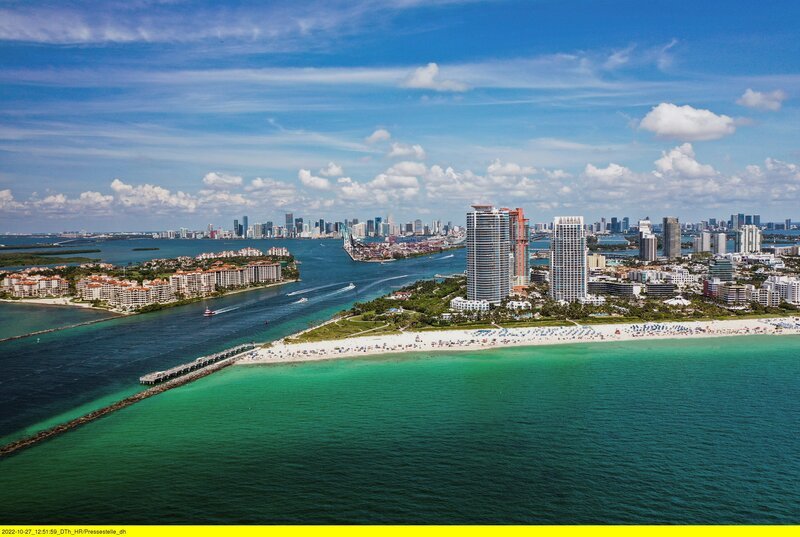 Luftaufnahme von South Beach, einem Stadtviertel in Miami Beach. – Bild: HR /Greater Miami Convention & Visitors Bureau (GMCVB) Luftaufnahme von South Beach, einem Stadtviertel in Miami Beach. – Bild: HR /Greater Miami Convention & Visitors Bureau (GMCVB)
