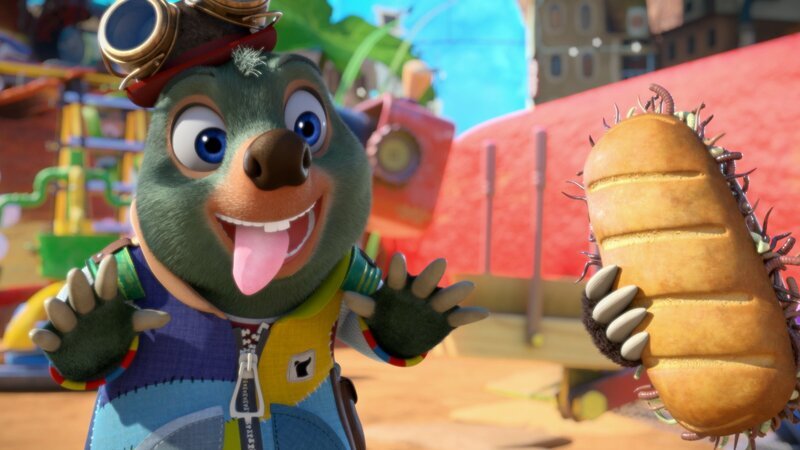 Bei einem dick belegten Würmer-Baguette kann Moley kaum widerstehen. – Bild: Two Daughters Entertainment Ltd