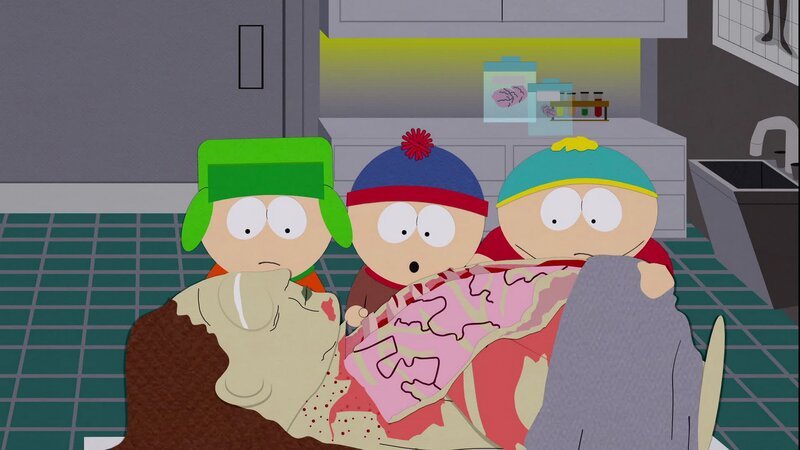 Hinter, l-r: Kyle, Stan, Eric – Bild: ViacomCBS