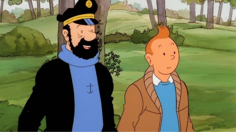 Eine Hellseherin sagt Kapitän Haddock die Ankunft einer großen blonden Dame voraus, die sich als die Sängerin Castafiore entpuppt. Diese sorgt für Unruhe im Schloss und das Verschwinden ihrer Juwelen verschlimmert die Situation. Kapitän Haddock ist überfordert und genervt von dem Trubel. – Bild: ZDF und Ellipsanime/​France 3/​M6/​Nelvana; Hergé – Moulinsar