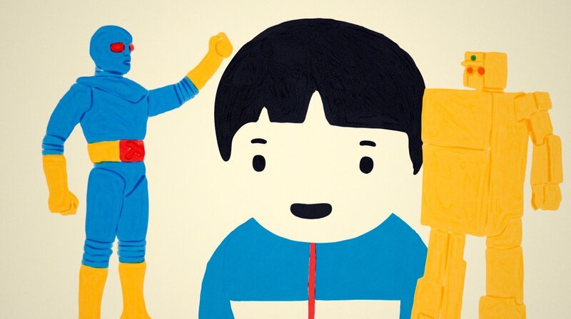 Als der kleine Jiro eines Nachmittags Schnupfen bekommt, stellt die Ärztin eine unglaubliche Diagnose: Jiro hat Katzenschnupfen und muss daher eine Katze sein. Während sein Vater sich mit dem unfassbaren Befund abfindet, hadert Jiro mit seiner vermeintlich wahren Identität. Haben die Erwachsenen recht? Oder müsste er nicht eigentlich selbst am besten wissen, wer oder was er ist? – Bild: MDR/​Jon Frickey