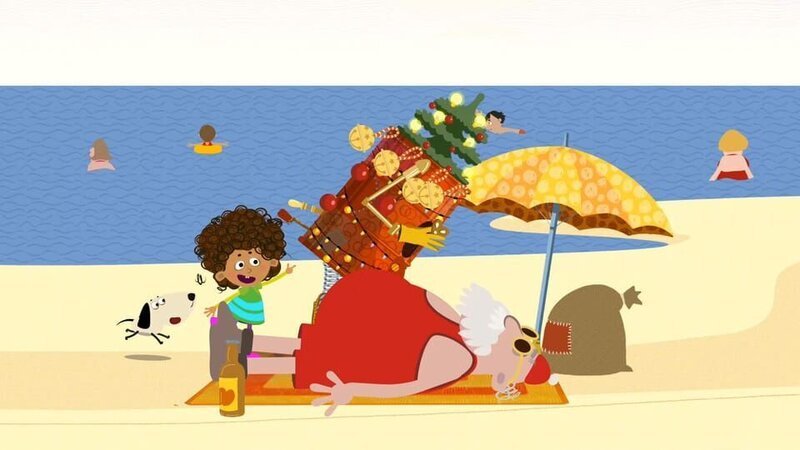 Mia präsentiert die JEDENTAGWEIHNACHTENMASCHINE. – Bild: rbb/​Traumhaus Studios