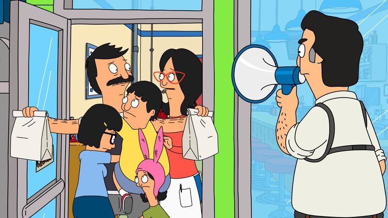 L-R: Tina, Bob, Gene, Louise, Linda, Sergeant Bosco – Bild: ViacomCBS /​ FOX /​ 2012 FOX BROADCASTING /​ TCFFC ALL RIGHTS RESERVED.