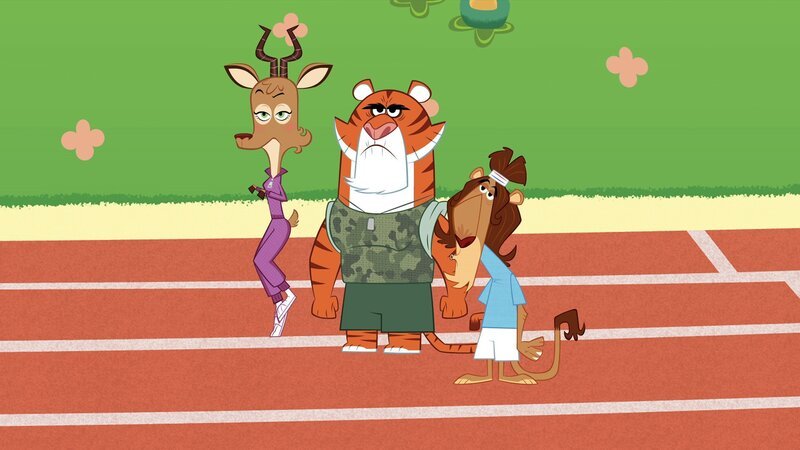 Gazelle, Tiger und Löwe wollen gegen den bisher unbesiegten Geparden antreten. – Bild: ZDF/​Mondo tv