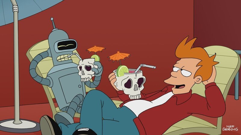 Bender (l.) und Fry (r.) ahnen nicht, dass etwas Großes auf sie zukommt … – Bild: Paramount