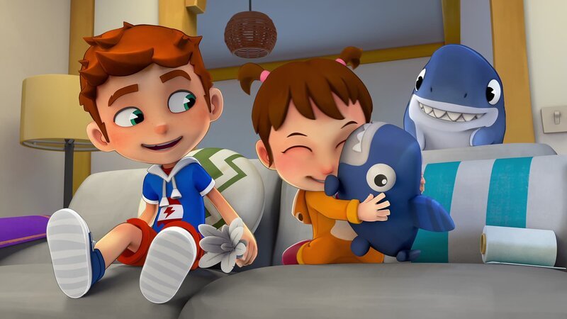 v.li.: Max, Mia, Sharkdog – Bild: Paramount