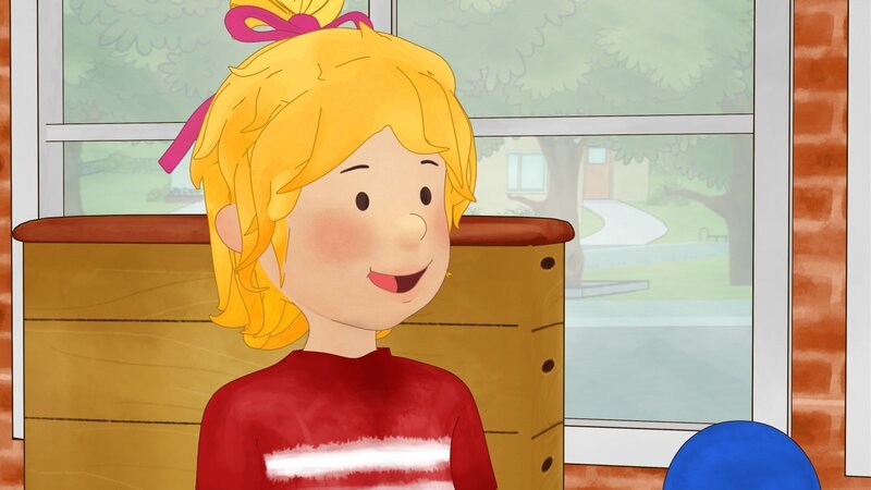 Conni freut sich auf ihre erste Turnstunde. – Bild: ZDF