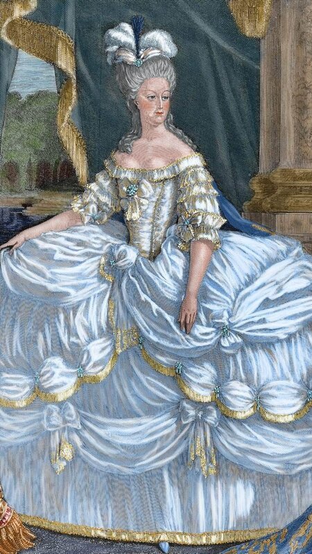 Gemälde von Marie Antoinette in einem blauen Kleid. – Bild: RTL /​ Boat Rocker Rights