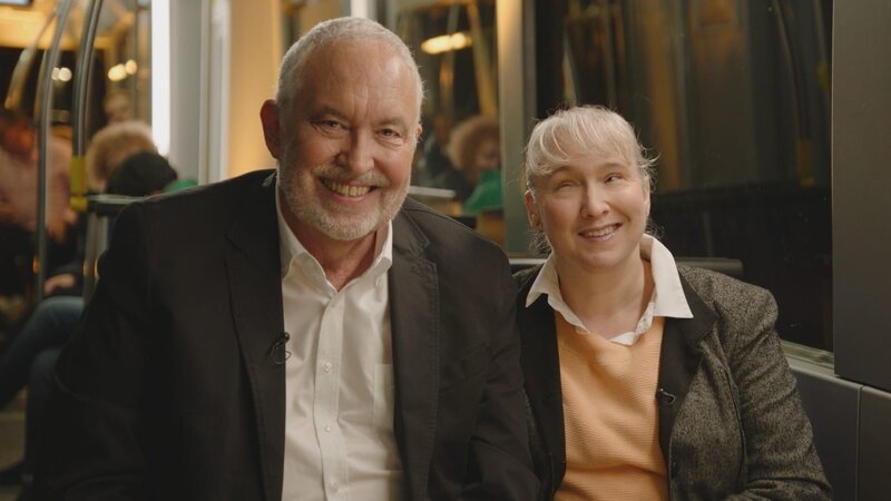 Andreas Bönte und Pamela Pabst. – Bild: Marcus Marschall /​ BR /​ BR/​Marcus Marschall