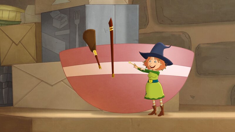 Ob Petronella den zerbrochenen Oberhexenbesen wieder zusammenhexen kann? – Bild: ZDF/​Akkord Film/​Bastei Lübbe AG