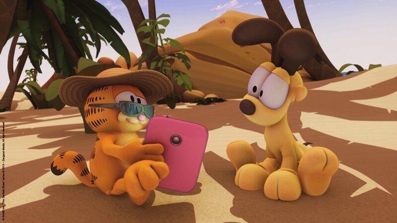 Garfield verliert sich in Urlaubsphantasien. – Bild: HR/​Dargaud Media/​MediaToon/​Paws Inc./​France 3