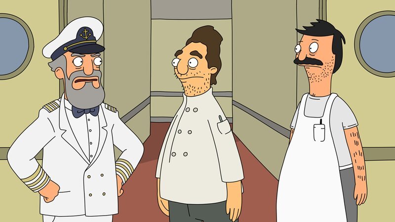 L-R: Captain Flarty, Duval und Bob – Bild: Paramount /​ FOX /​ 2012 FOX BROADCASTING /​ BOB’S BURGERS and 2012 TCFFC ALL RIGHTS RESERVED.
