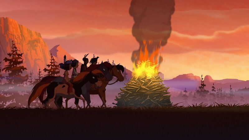 Yakari und seine Freunde dürfen zum ersten Mal beim Rennen der Sieben Feuer teilnehmen. – Bild: WDR/​Storimages