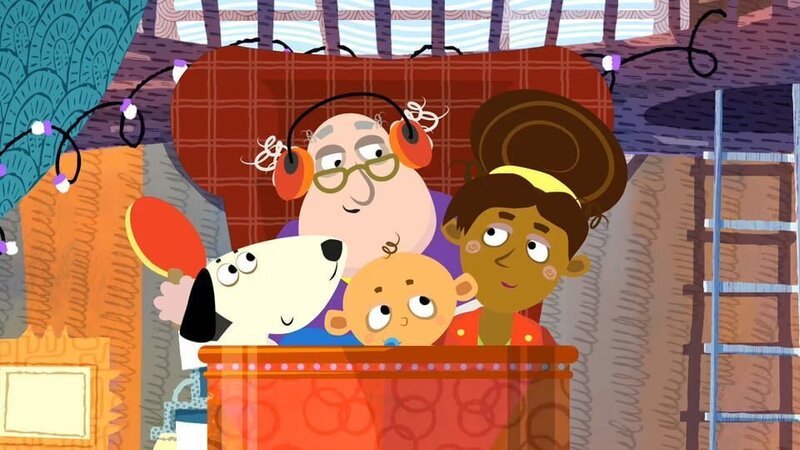 Opa, Mama, Schniefsi und Bummel sind bereit für den Berg. – Bild: rbb/​Traumhaus Studios