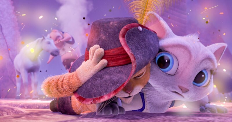 Rettung in letzter Sekunde! Der Kater (l.) beschützt Dulcinea. – Bild: ORF/​Universal