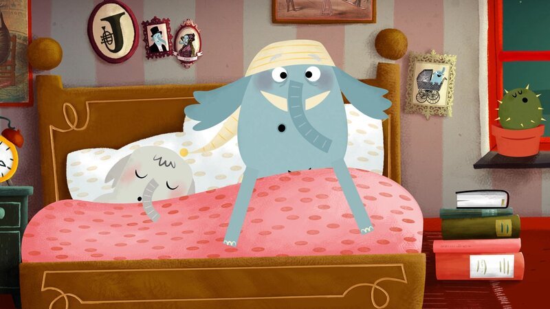 Es ist Nacht. Der ganze Wald schläft. Ein Elefant macht lustige Geräusche. – Bild: rbb/​ahoifilm