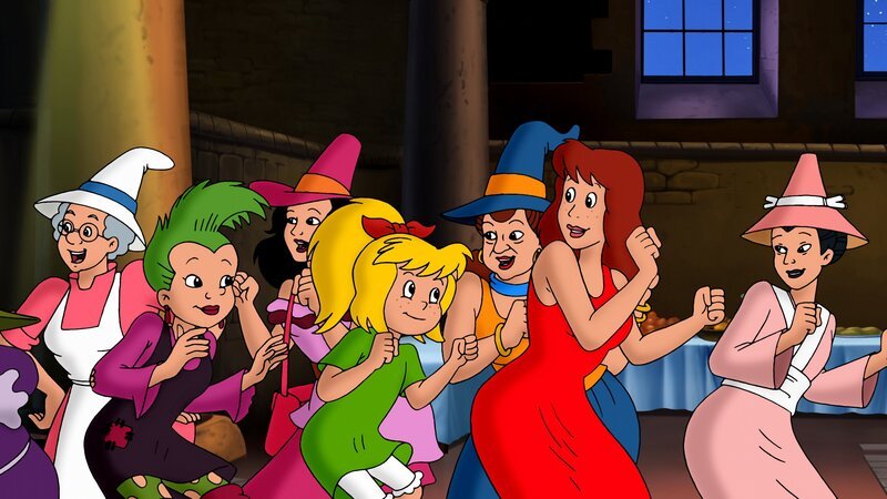 Bibi gibt vor, auch ein verhextes Häppchen gegessen zu haben. – Bild: ZDF/​Kiddinx-Berlin