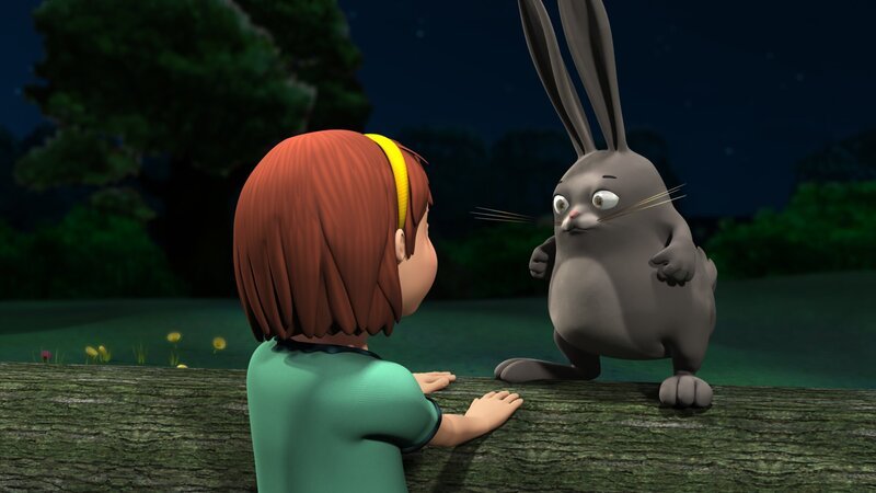 Im Stadtpark trifft Luzi einen ganz besonderen Hasen. – Bild: rbb/​DIGITRICK Berlin