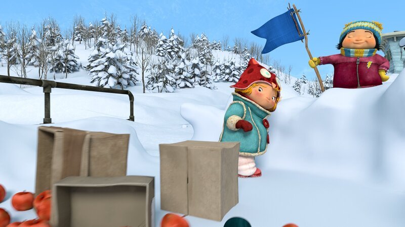 Kiki hat Neles Abgelenkt sein genutzt, um an ihre Flagge zu kommen. – Bild: KiKA/​carpediem Film & TV Inc.