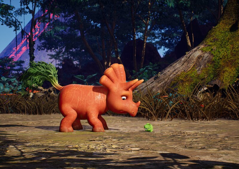 Freund oder Feind? Ginger macht Bekanntschaft mit einem Erbs-Rex. – Bild: Cheeky Little Media /​ ZDF