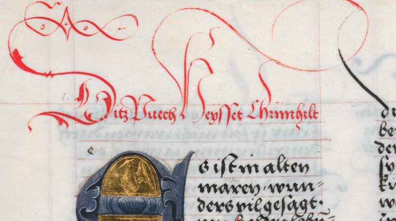 „Kriemhilds Buch“ – Handschrift aus dem 16. Jahrhundert. Das Nibelungenlied gilt als der erste Frauenroman des Mittelalters. – Bild: phoenix/​ZDF/​Österreichische Nationalbibliothek