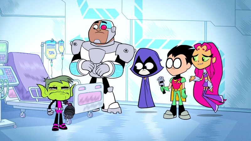 v.li.: Beast Boy, Cyborg, Raven, Robin, Starfire – Bild: MAX Hungary