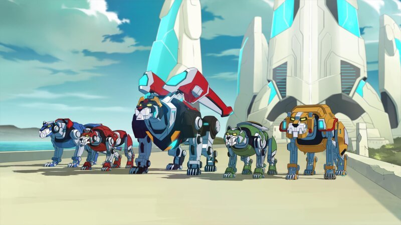 l-r: Blue Lion (Legendary Defender), Red Lion (Legendary Defender), Black Lion (Legendary Defender), Green Lion (Legendary Defender), Yellow Lion (Legendary Defender) – Bild: DreamWorks Animation LLC. /​ World Events Productions, LLC.
