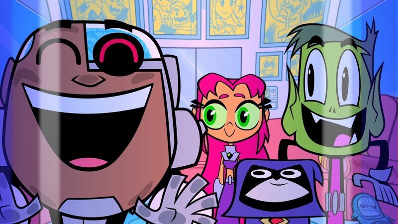 v.li.: Cyborg, Starfire, Raven, Beast Boy – Bild: Warner Bros. Entertainment Inc.