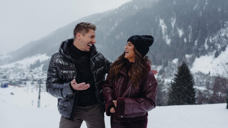 Norman Langen und Steffi Brungs (2025) – Bild: RTL /​ Basti Sevastos /​ Schlagerliebe LIVE aus St. Anton