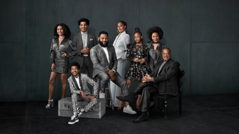 (v.li.): Zoey Johnson (Yara Shahidi), Jack Johnson (Miles Brown), Andre ‚Junior‘ Johnson jr. (Marcus Scribner), Andre ‚Dre‘ Johnson (Anthony Anderson), Rainbow ‚Bow‘ Johnson (Tracee Ellis Ross), Diane Johnson (Marsai Martin), Ruby (Jenifer Lewis), Pops (Laurence Fishburne). – Bild: ORF/​Disney/​ABC