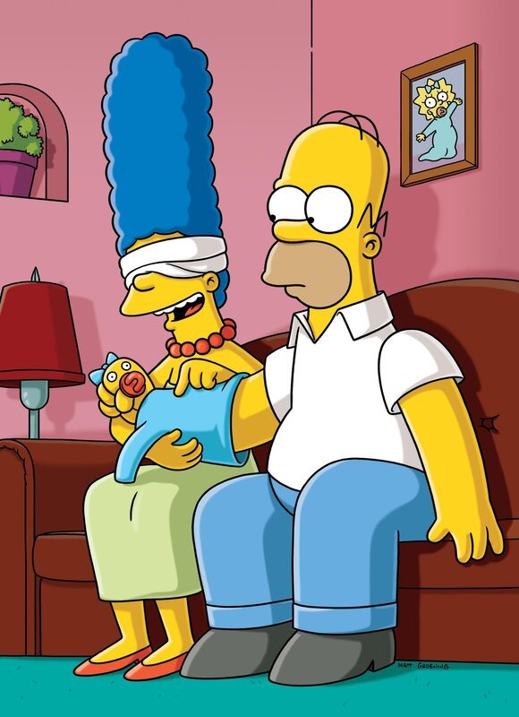 Homer (r.) muss sich so einige Tricks einfallen lassen, denn Marge (l.) soll auf keinen Fall merken, dass er die kleine Maggie beim Einkaufen „verloren“ hat ?. – Bild: Twentieth Century Fox Film Corporation