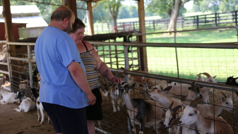 Michael and Amy visit goats at Southern Belle farm. – Bild: Scott Ippolito /​ TLC /​ Discovery Communications, LLC