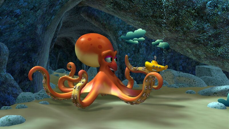 Der Krake hilft Timmy bis an den Rand des Seetangwalds. – Bild: KI.KA/​Mike Young Productions