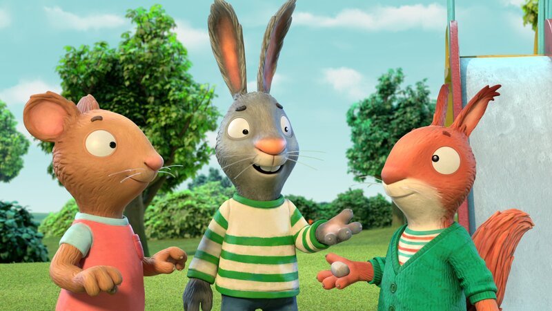 Die Freunde finden einen tollen Schatz am Ende des Regenbogens. Wer ihn wohl dort versteckt hat? – Bild: ZDF/​Magic Light Pictures LTD