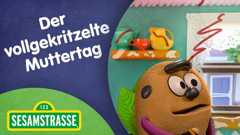 Die „Cleveren Kekse“ haben es mit einer Zimtschnecke zu tun, die alles vollkritzelt. – Bild: NDR/​Studio Hamburg Produktion/​Sesame workshop