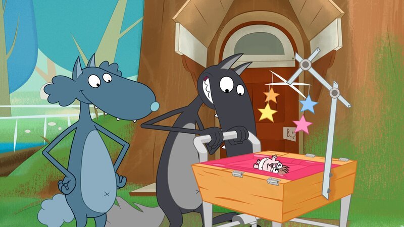 Valentin hat für den Babysitter eine Spezial-Wiege gebaut. – Bild: KiKA/​Samka Productions