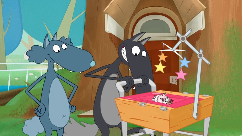 Valentin hat für den Babysitter eine Spezial-Wiege gebaut. – Bild: KiKA/​Samka Productions