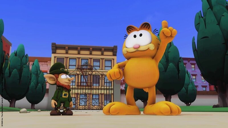 Paddy zeigt Garfield wie die Welt wäre, wenn es ihn nicht gäbe. – Bild: HR/​Dargaud Media/​MediaToon/​Paws Inc./​France 3