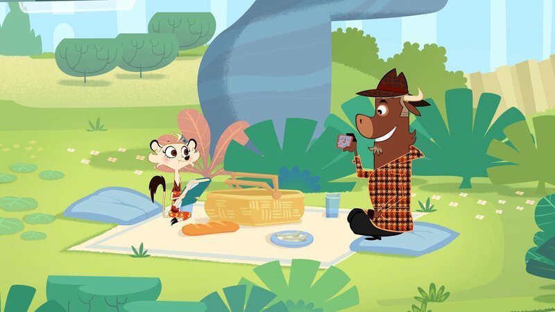 Sherlock Yack und Hermione veranstalten ein Picknick. – Bild: ZDF/​Mondo tv