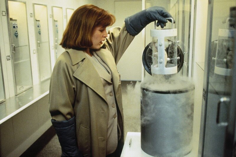 Scully (Gillian Anderson) ist entsetzt über die seltsamen Kreaturen, die in dem geheimen Versuchslabor gehalten werden … – Bild: ProSieben MAXX