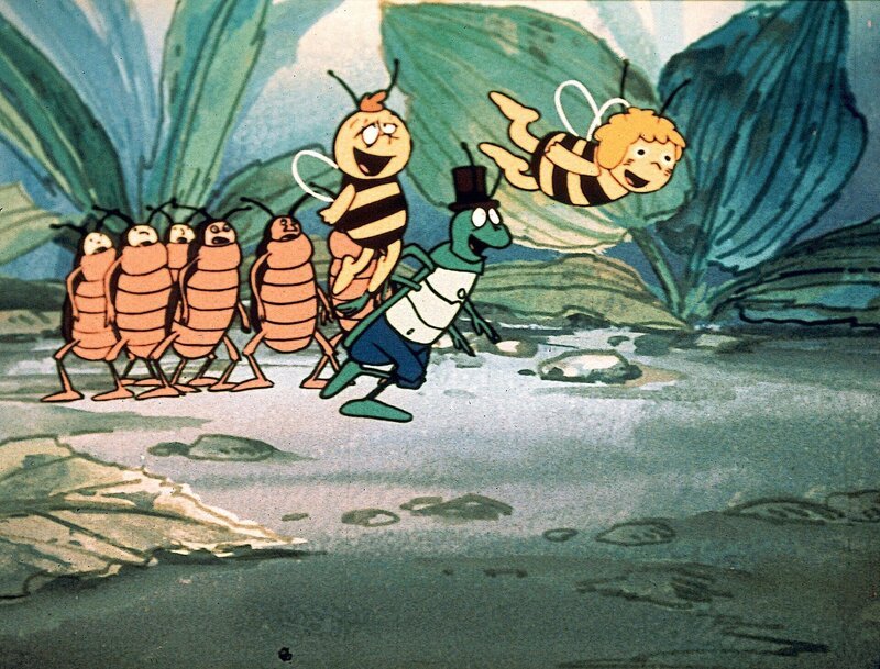 Maja, Flip und Willie haben den Totengräbern ein Schnippchen geschlagen. – Bild: ORF/​ZDF/​Apollo-Film