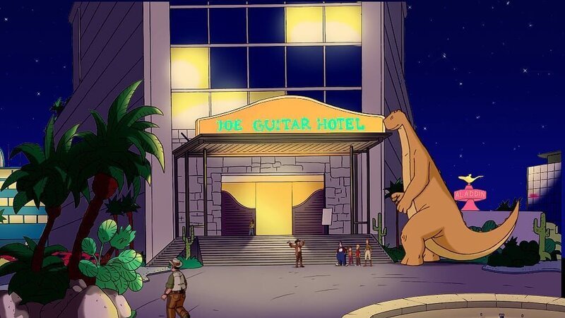 Tom trifft seine Zirkusfreunde vor einem berühmten Hotel in Las Vegas. – Bild: ORF/​Cromosoma